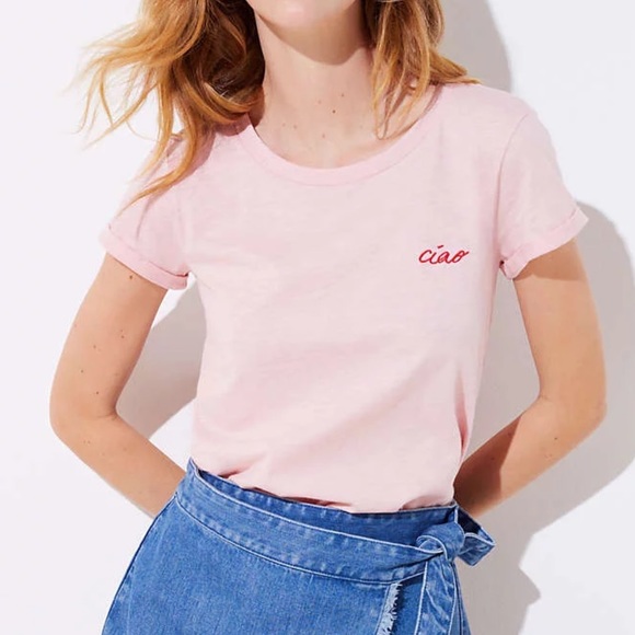 LOFT Tops - Loft Ciao Pink Short Sleeve T-Shirt | S